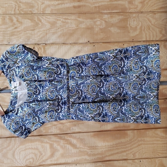 J. Crew Dolores Silk Blend Peacock Paisley Print Cap Sleeve Dress Size 2 - Picture 1 of 6